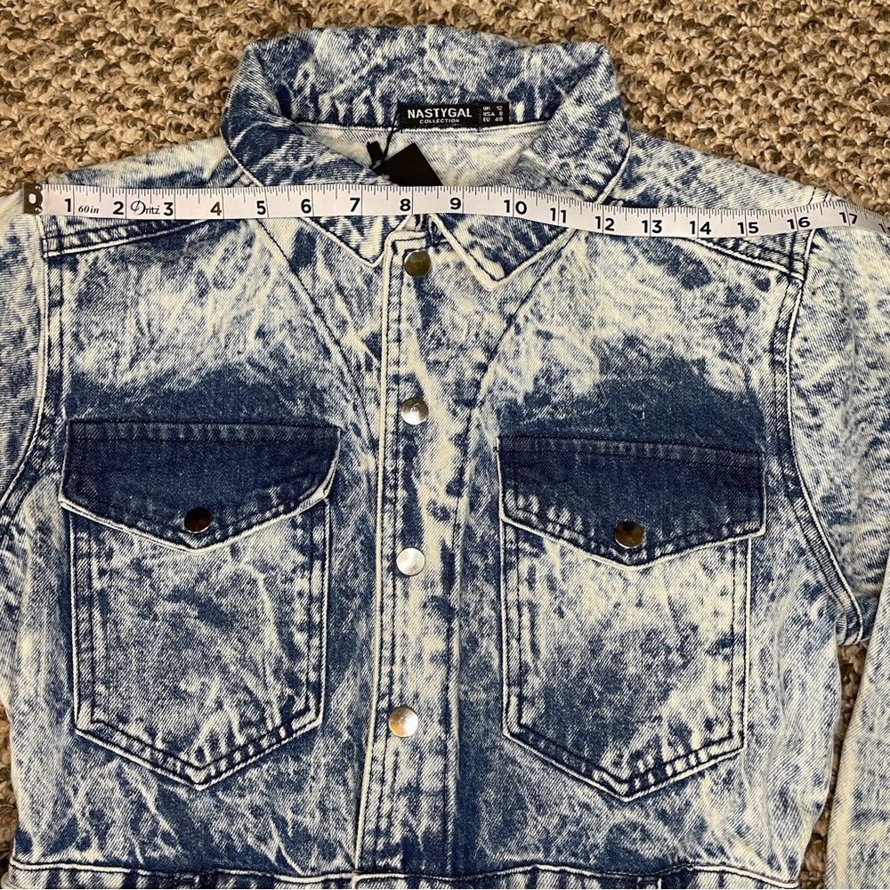 Nasty Gal Bleach Dyed Denim Boiler Suit - Blue - Picture 11 of 16